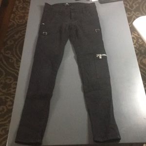 Black zippered jeans